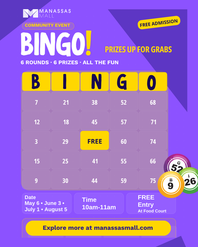 Free Bingo at Manassas Mall